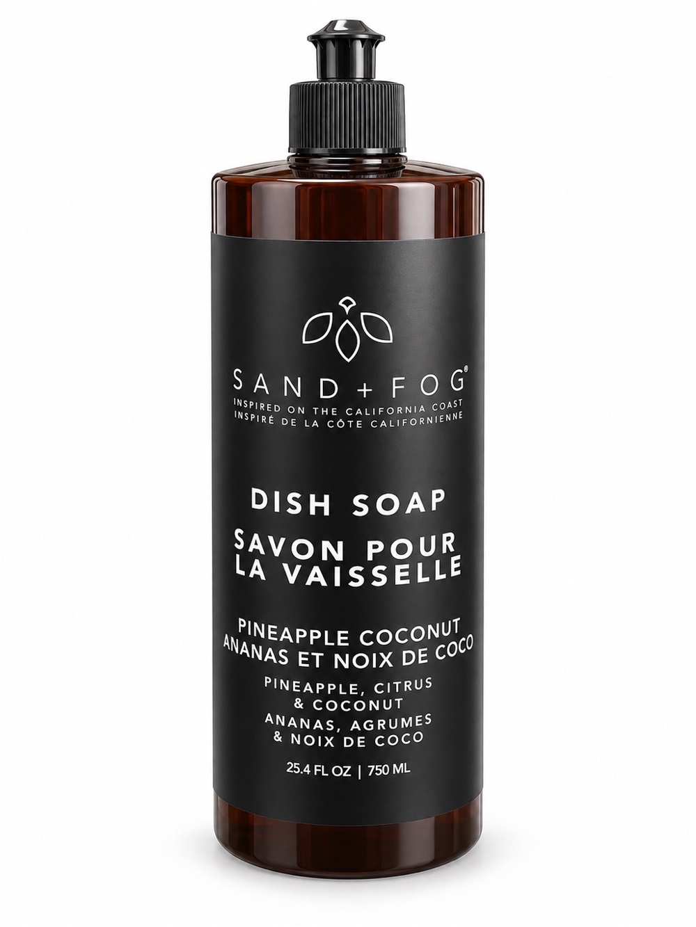 Sand + Fog Pineapple Coconut Dish Soap — Black Bottle